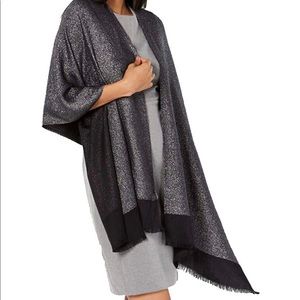 INC Glitter Black Silver Wrap Scarf